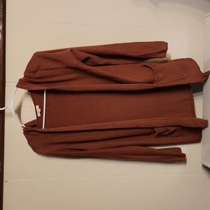 Terra Cotta Color hooded light Cardigan Size L